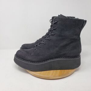 Dolce Vita Boots Womens 10 Platform Black Nubuck Platform Ankle Adyson Punk Goth